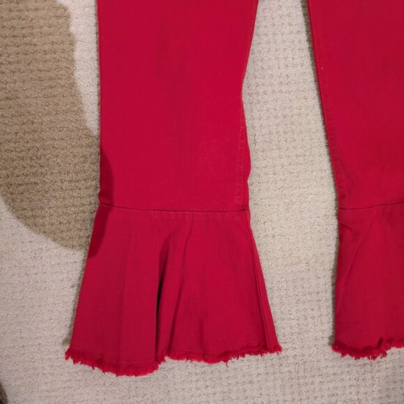 Red Flared Pants - Picture 2 of 3